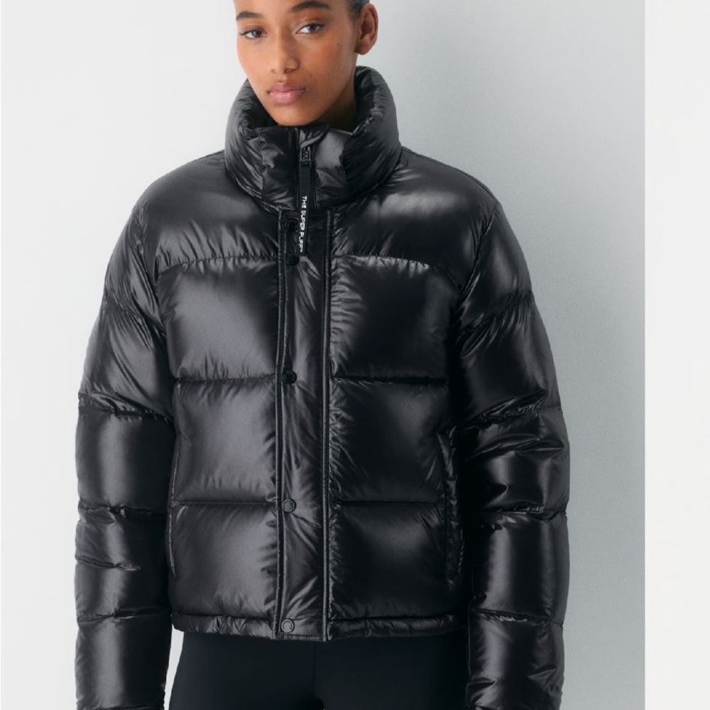 Aritzia Shiny Black Puffer Jacket